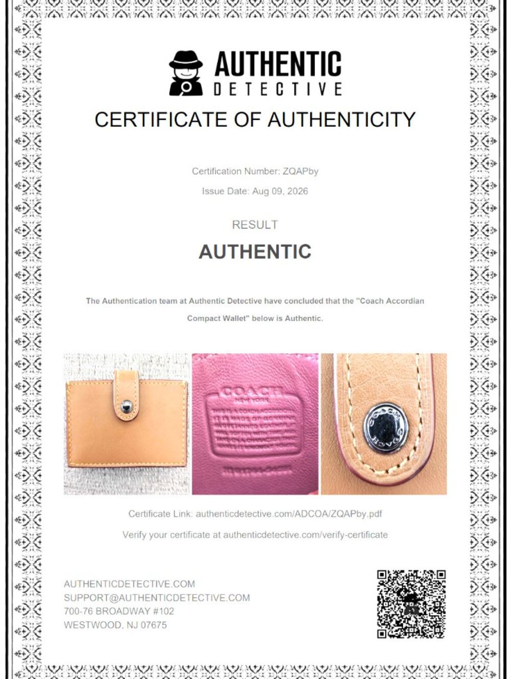 COACH RARE Glovetanned Leather Colorblock Accordion Card Case | 2017 Stuart COA - Picture 16 of 16